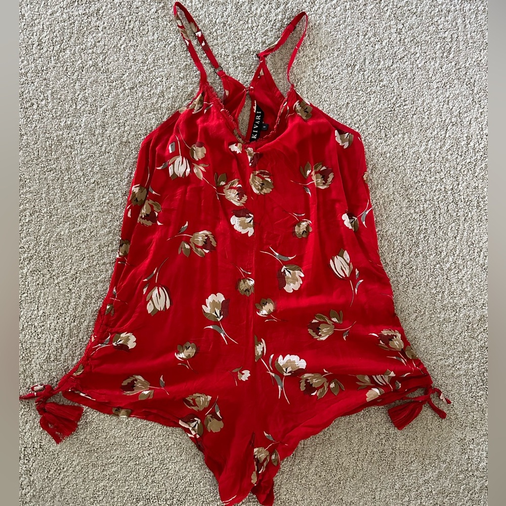 Kivari Floral Red Women's Romper
